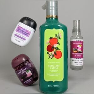BBW Basil Leaf,🍏,Blackberries & Pomegranate Bath & Body Works Bundle